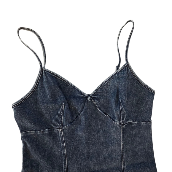 American Eagle Outfitters Dark Wash Denim Dress Medium NWT - Picture 2 of 8